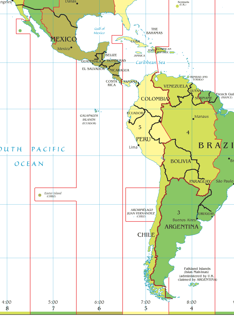 Zeitzonen Mexico