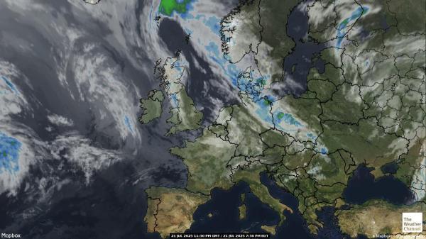 Albanië Weer wolk kaart 