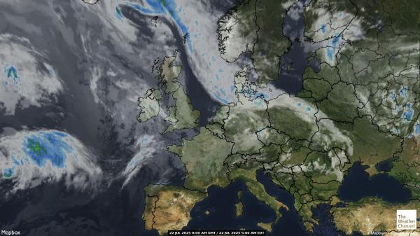 Andorra Weer wolk kaart 