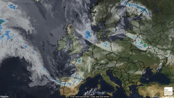 Andorra Mapa del tiempo pronóstico nube 