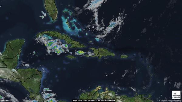 Antigua és Barbuda Időjárás felhő térkép 