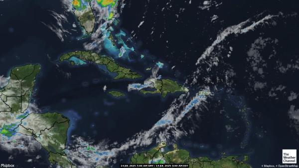 Antigua and Barbuda Previsão do tempo nuvem mapa 