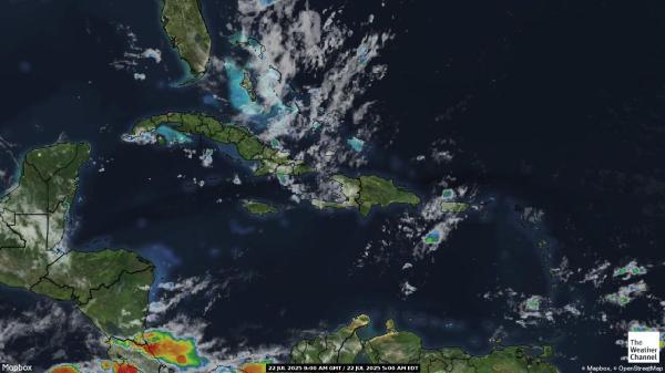 Antigua y Barbuda Mapa del tiempo pronóstico nube 
