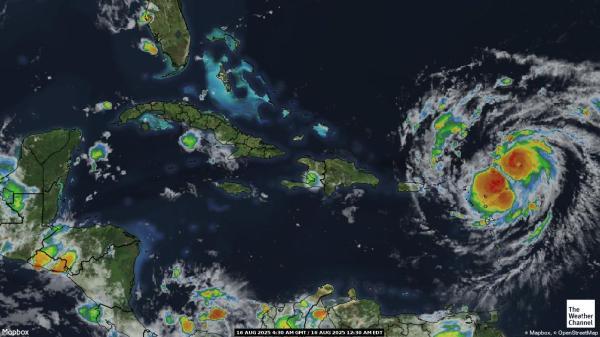 Aruba Weer wolk kaart 