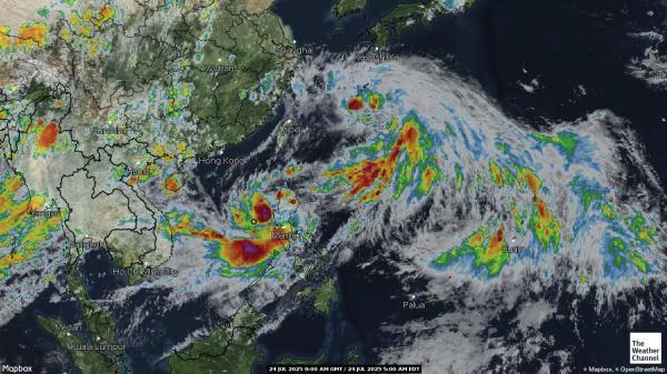 Asien Wetter Wolke Karte 