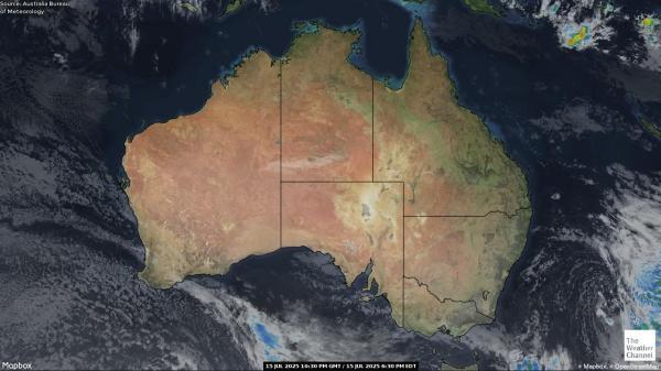 Austrália Previsão do tempo nuvem mapa 