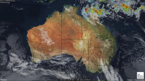 Australien Väder moln karta 