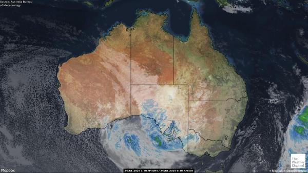 Australië Weer wolk kaart 