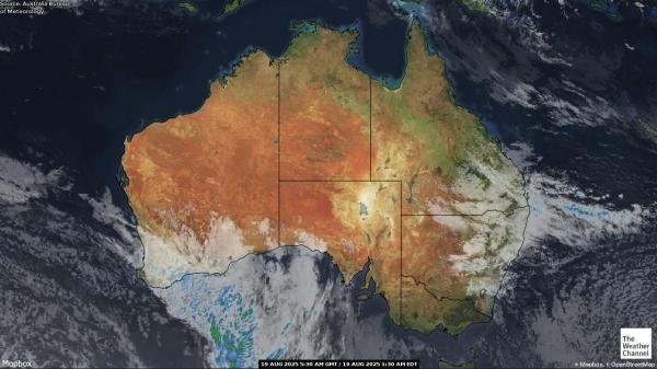 Austrália Previsão do tempo nuvem mapa 