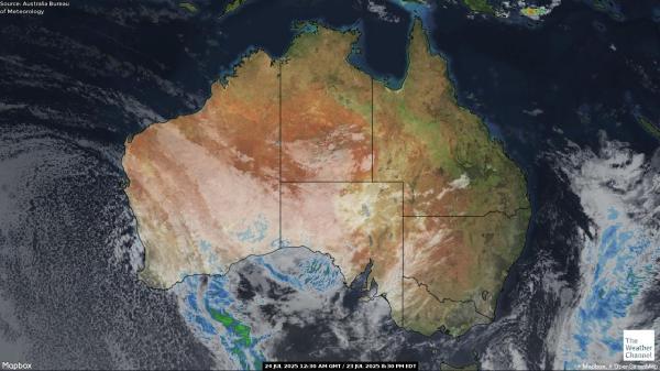 Austrália Previsão do tempo nuvem mapa 