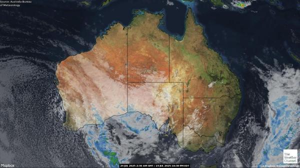 Australia Mapa del tiempo pronóstico nube 