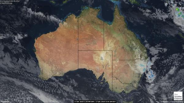 Austràlia Previsió meteorològica, mapa meteorològic per satèl·lit 