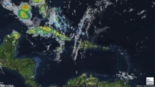 Barbados Weer wolk kaart 
