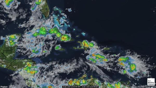 Barbados Weer wolk kaart 