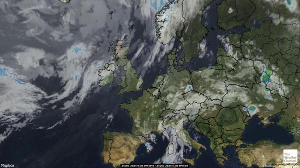 België Weer wolk kaart 