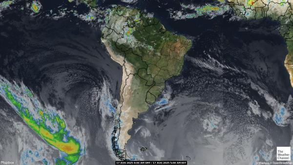 Bolivia Weer wolk kaart 