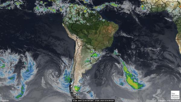 Bolivia Weer wolk kaart 