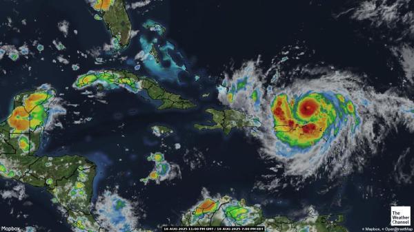 Cayman eilanden Weer wolk kaart 