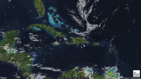 Cayman eilanden Weer wolk kaart 