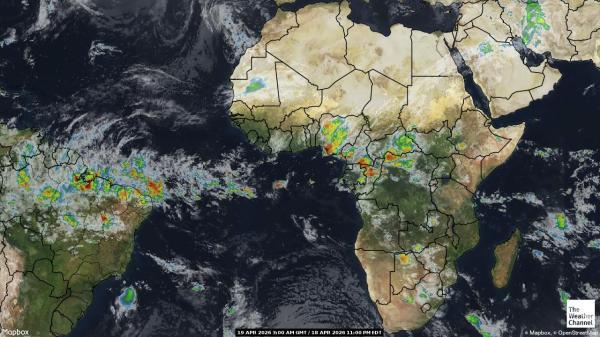 Közép-Afrikai Köztársaság Időjárás felhő térkép 