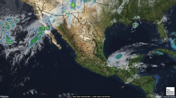 Centralamerica Väder moln karta 