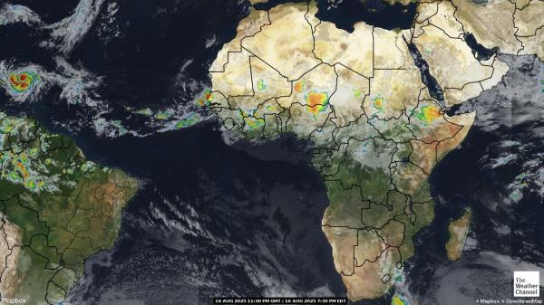 Congo-Brazzaville Weer wolk kaart 