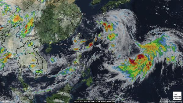 Coral Sea Islands Weer wolk kaart 