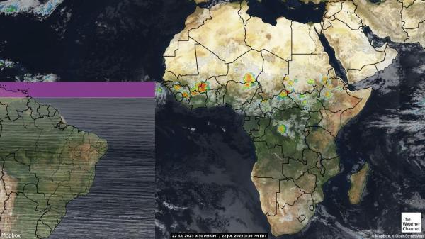 Côte d'Ivoire Veður ský kort 
