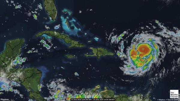 Cuba Weer wolk kaart 