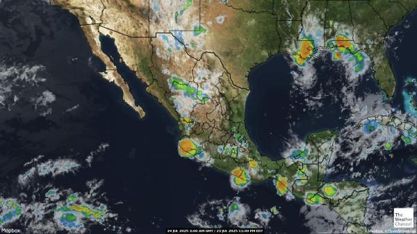 El Salvador Weer wolk kaart 