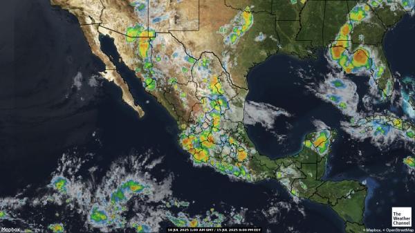 El Salvador Weer wolk kaart 