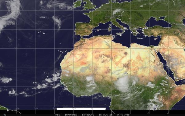 Eritrea Weer wolk kaart 