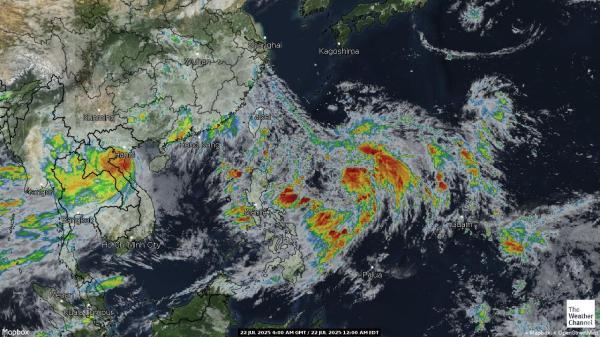 Polinesia francés Mapa del tiempo pronóstico nube 