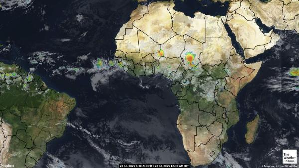 Ghana Mapa del tiempo pronóstico nube 