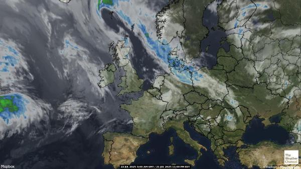 Gibraltar Weer wolk kaart 