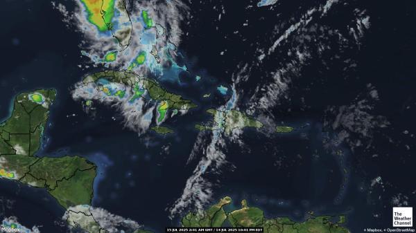Guadeloupe Peta Cuaca awan 