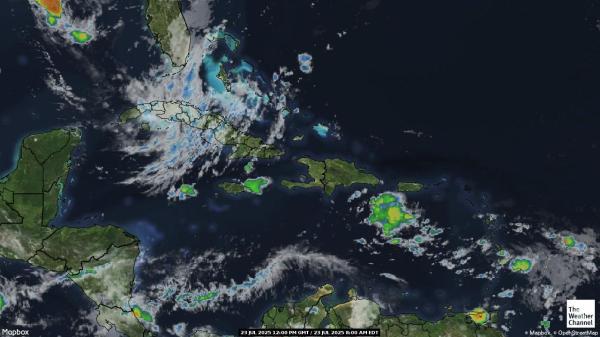 Guadelupa Hartă starea vremii nor 