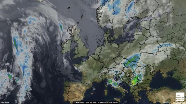 Guernsey Mapa del tiempo pronóstico nube 