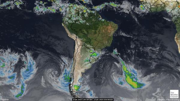 Guyana Weer wolk kaart 