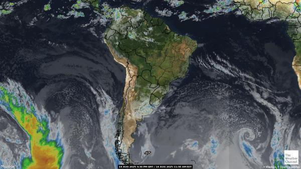 Guyana Weer wolk kaart 