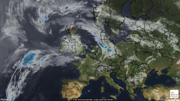 Hongarije Weer wolk kaart 