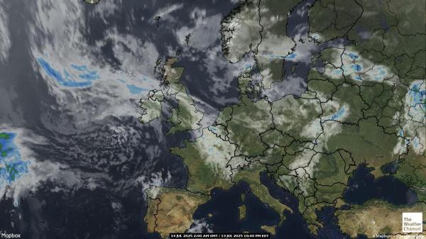 Isla de Man Mapa del tiempo pronóstico nube 