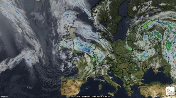 Jersey Mapa del tiempo pronóstico nube 