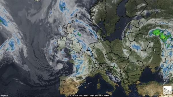 Jersey Mapa del tiempo pronóstico nube 