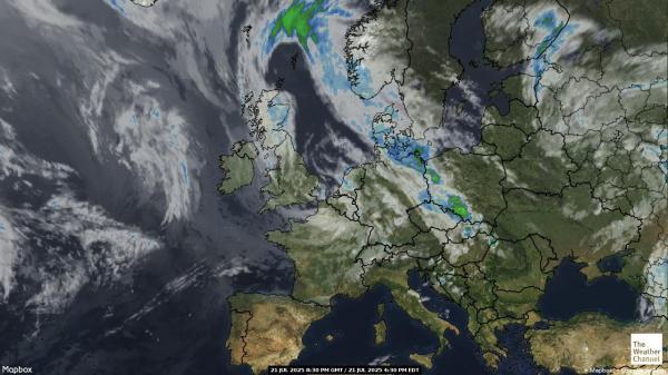 Jersey Mapa del tiempo pronóstico nube 