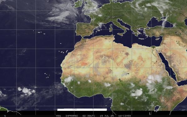 Jordan Vremenska prognoza, Satelitska karta vremena 