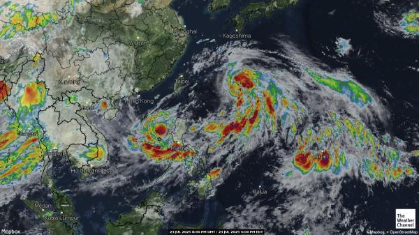 Laos Weer wolk kaart 