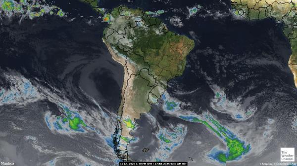Amèrica Llatina Previsió meteorològica, mapa meteorològic per satèl·lit 