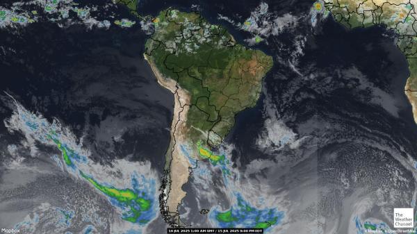 América Latina Previsão do tempo nuvem mapa 