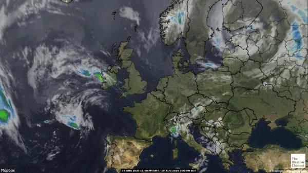 Letland Weer wolk kaart 